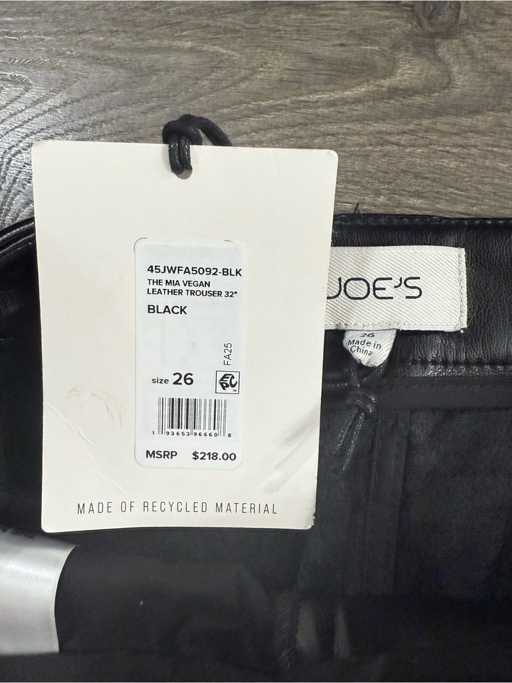 *NWT* Joe’s Jeans The Mia Vegan Leather Trouser - Picture 7 of 9